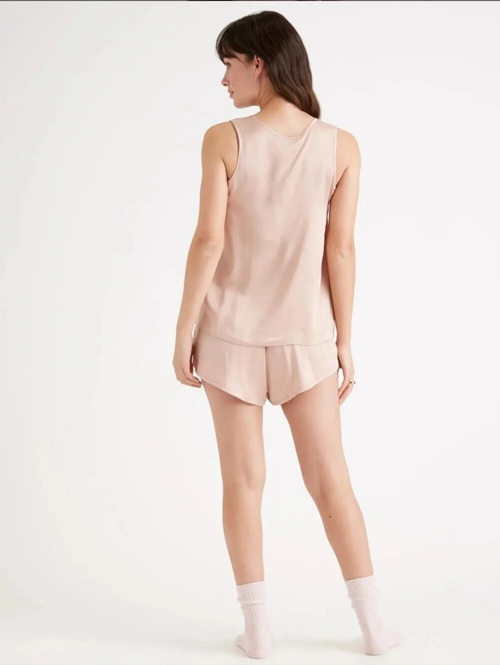 NWT! Quince 100% Washable Toasted Almond Silk Pajama Tank!  Sz. XS (H78)